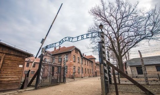 The former concentration camp in Auschwitz